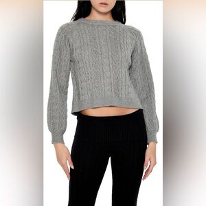 Forever 21 Womens Bow Cable Knit Sweater-SIZE XS